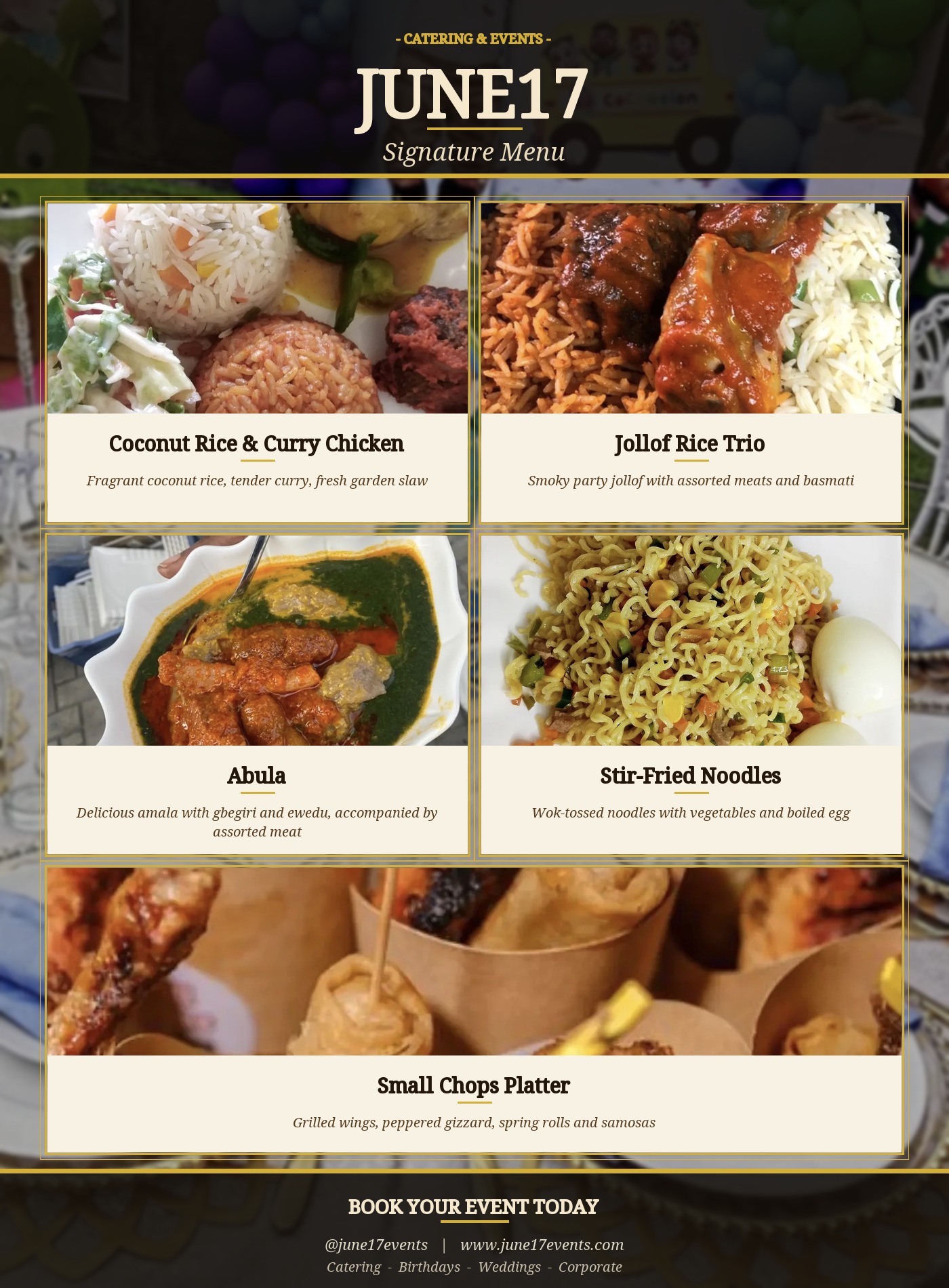 June17 Events — full menu launch